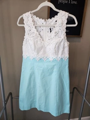 Новый с Ярлыками LILLY PULITZER размер 4 Seasalt синий Sandi эластичной Shift платье 28155 - Изображение 1 из 4