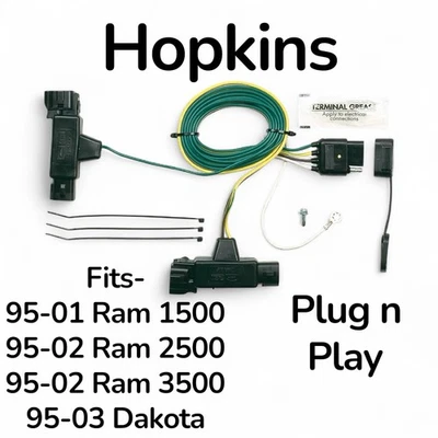Hopkins 42115 Plug-In Trailer Wiring Harness 1995-2002 Dodge Ram 1500 2500 3500 - Image 1 of 4