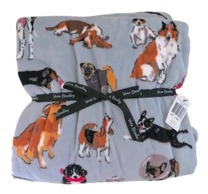 New NWT Vera Bradley Dog Show Poodle Lab Beagle Oversized Throw Blanket 94 x 66 - Picture 1 of 4