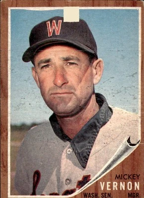Mickey Vernon 1962 Topps #152a Washington Senators - Image 1 of 2