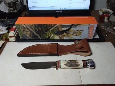 Canicas Gladstone MI. Cuchillo de ciervo Campcraft personalizado de 4 pines - hoja de 4 1/2" Foto 1 de 4
