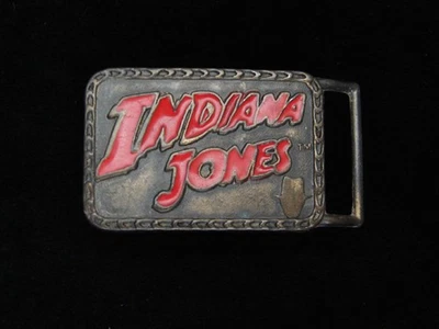 QA15165 VINTAGE 1984 **INDIANA JONES** MOVIE COMMEMORATIVE BRASSTONE BELT BUCKLE - Image 1 of 2