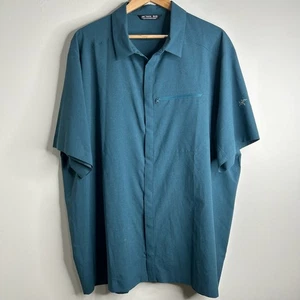 Arc'teryx Skyline Hemd Herren XXL Blau Kurzarm Druckknopf Leicht Performance - Bild 1 von 9