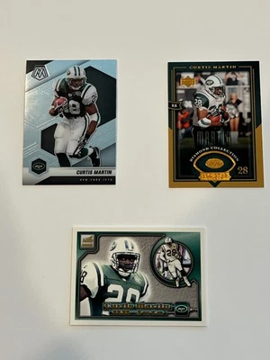 Curtis Martin 3 Card Lot - Mosaic + Aurora + Diamond Collection - Jets - HOF - Image 1 of 4