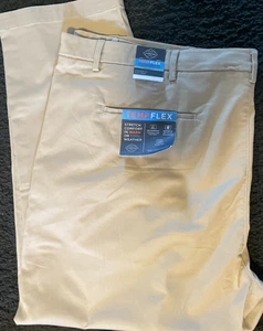 ST JOHNS BAY TEMP FLEX flache Vorderseite gerade Passform Herrenhose 48 x 32 khaki Stretch - Bild 1 von 3