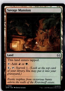Savage Mansion L Marvel's Spider-Man 183 MTG Card - Picture 1 of 2