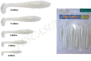 shad bianco gomma artificiali pesca spinning luccio trota siluro spigola bass - Foto 1 di 1