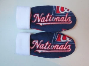 WASHINGTON NATIONALS FLEECE womens MITTENS MLB HANDCRAFTED winter gloves - Picture 1 of 5
