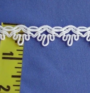 Fancy Gimp Crown Gimp Braid Trim Decorative Edging Rayon 5/8" White 10 yds #BG31 - Picture 1 of 2