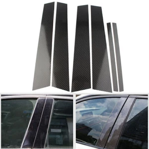 Carbon Fiber Car Window B Pillar Trim Cover for BMW 3 Series F30 2013-2018 1 Set - Picture 1 of 8