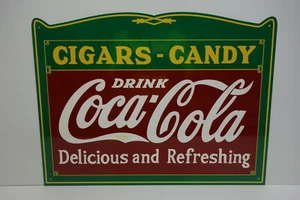 BEBIDA COCA COLA CIGARROS Y DULCES SIGNO DE SERVICIO DE ALIMENTOS 18" por 24" - FONDO VERDE - Imagen 1 de 3