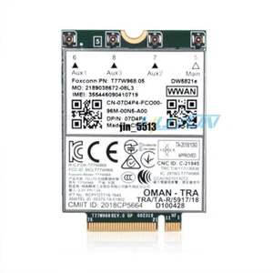 Dell Latitude 5420 5424 7424 T77W968 DW5821e Snapdragon X20 LTE PH6K2 C0RVH CARD - Picture 1 of 4