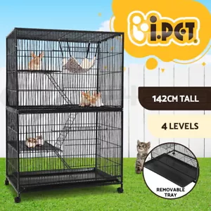 i.Pet Rabbit Cage Indoor Hutch Guinea Pig Bird Ferret Cat Hamster 142cm 4 Level - Picture 1 of 11
