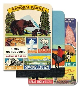 Cavallini - 3 mini cuadernos - parques nacionales de Estados Unidos - forrados/en blanco/gráficos - Imagen 1 de 6