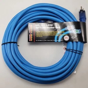 Cable de extensión para clima frío Century D16821050 12 GA 50' Sub Zero -58F SJEOW - Imagen 1 de 4