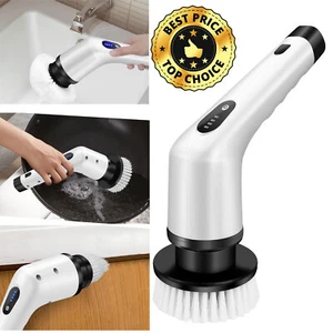 Rechargeable Electric Cordless Cleaning Brush Spin Scrubber Turbo Scrub Cleaner - Picture 1 of 11