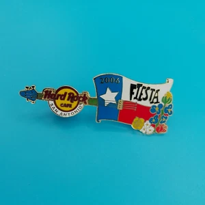 Hard Rock Cafe Pin San Antonio Fiesta State Flag & Flowers Guitar Pin Limited Ed - Picture 1 of 3