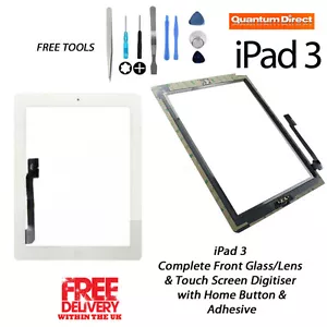 NEU Komplette Front Glas/Digitalisierer Touchscreen/Panel Baugruppe für iPad 3 WEISS - Bild 1 von 5