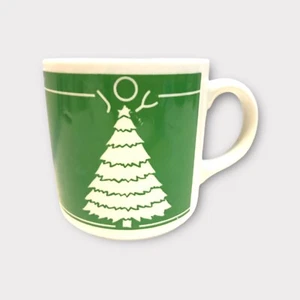 Grindley-ENG. “JOY” Green/White Christmas Tree-Coffee/Tea Mug - Picture 1 of 7