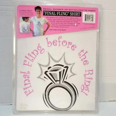 Final Fling Tee Shirt Bachelorette Party Last Night Out Bride Gag Gift Naughty - Image 1 of 2