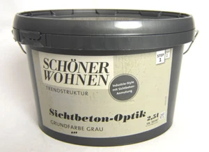 Sichtbeton-Optik Grundfarbe grau 2,5 l Trendstruktur - Bild 1 von 3