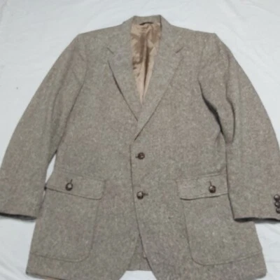 Unbranded Brown Barleycorn Wool Tweed Sports Jacket Blazer 44L - Image 1 of 4