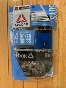 REEBOK Boys 4-Pack Performance Boxer Briefs NEW Medium 8/10 Khaki & Black - Picture 1 of 3