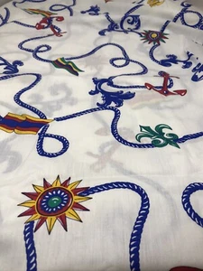 Gilbert Frank White Nautical Fabric Rope Boat 33" x 58" Red Blue Sailing F53 - Picture 1 of 5