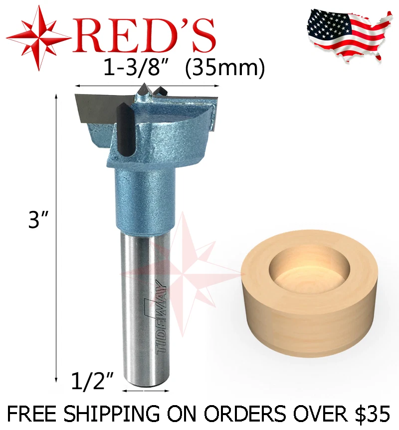 Tideway Carbide IND LC01092208 1-3/8" Dia Hinge Boring forstner router bit