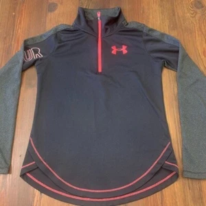 Under Armour cold weather half zip youth medium girls longsleeve top, black (i) - Picture 1 of 5