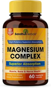 Magnesium Complex Vegetarian capsules 60 Ct - Support Muscle,Bone & Nerve Health - Picture 1 of 4