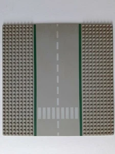 1x Lego base plate Building Board Mat with zebra crossing 25.5cm x 25.5cm Grey - Picture 1 of 1