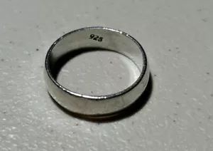Sterling Silver 925 Band Ring, Wedding Casual, Size 9, Unisex, Silver, Stamped - Picture 1 of 5