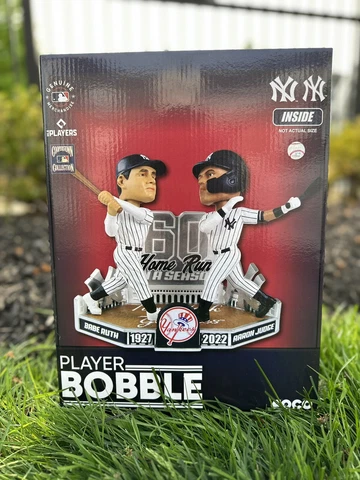 Aaron Judge & Babe Ruth NY Yankees 60 Home Run Club Dual Bobble NEW ORIG FOCO Cover