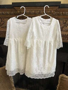 Weißes Spitzenkleid Mädchen Größe 6 Preis ist für ein Kleid Ostern oder Erstkommunion - Bild 1 von 6