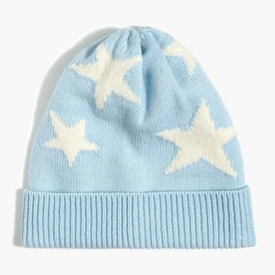J.Crew Niñas Tejido Estrellado Niños Sombrero Brumoso Azul Estrella S&M Venta al por menor $26.50 ¡¡Liquidación!!! Foto 1 de 2