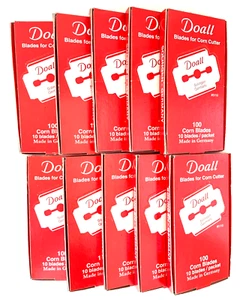 10 Boxes =1000 Blades Germany Doall Corn Cutter Callus Shaver Salons Manicurists - Picture 1 of 11