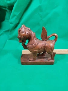 Wooden Carved Sculpture Chinese Qurin / Kirin - Picture 1 of 3
