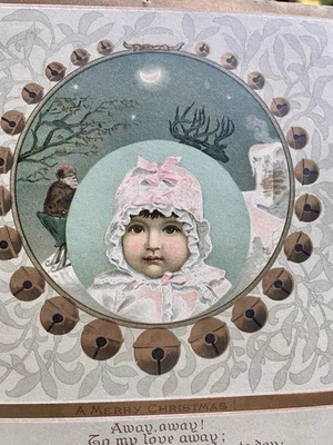 Antique Victorian Louis Prang Christmas Card - Image 1 of 4