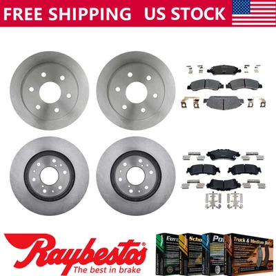 For GMC Sierra 1500 Classic 2007 Front Rear Brake Rotors & Ceramic Brake Pads - Image 1 of 4