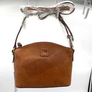Dooney & Bourke Womens Crossbody Handbags Florentine Leather Suki Brown Natural - Picture 1 of 14