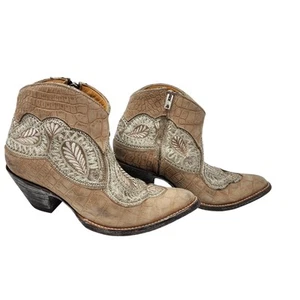 Old Gringo Bianca Croc Leather Embroidered Studded Cowgirl Boots Western Size 8 - Picture 1 of 10