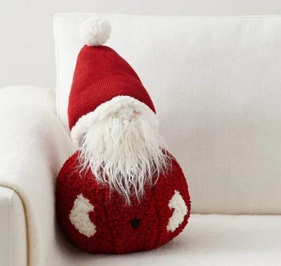 Almohada Pottery Barn Jolly en forma de Santa, NUEVA con ETIQUETAS Foto 1 de 3