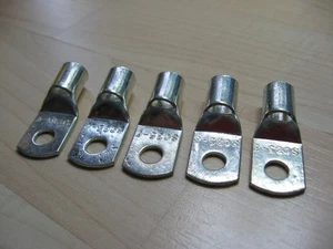 Lot of (5) Cable Lug 2AWG 35mm² 1/4" M6 Battery Lug Ring Terminal #E71DB - Picture 1 of 5
