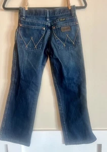 WRANGLER Retro Relaxed Bootcut Blue Jeans Adj Waist Youth Boys Sz 8 x 23 Ins - Picture 1 of 6