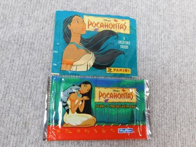Paquete de pegatinas vintage de los 90 Disney Pocahontas Panini Fleer y tarjetas coleccionables SkyBox Foto 1 de 4