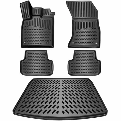 ELMASLINE 3D Gummimatten & Kofferraumwanne Set für AUDI A6 III (C7) Kombi (Avant