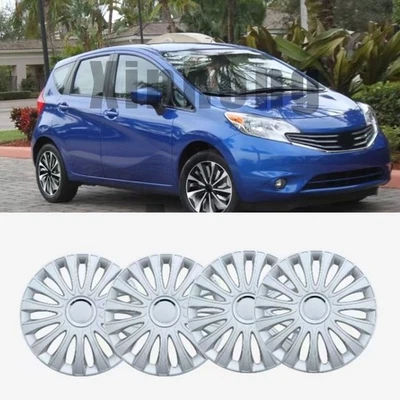 15" inch Hubcaps For Nissan Versa 2008-2016 Wheel Rim Covers Snap On Silver 4pcs - Imagem 1 de 4