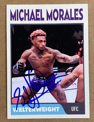 UFC/MMA STAR- MICHAEL MORALES AUTOGRAPH FIGHT ACTION TRADING CARD - Image 1 of 2