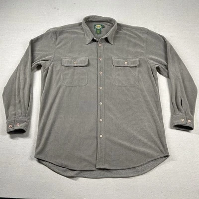 Cabela's Flannel Shirt Mens XLT Tall Thermal Waffle Button Pockets Utility Beige - Image 1 of 4